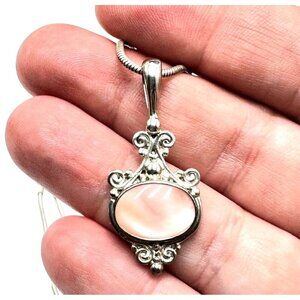 Sajen Pink Gemstone Pendant Sterling Silver 16 Inch Chain Necklace